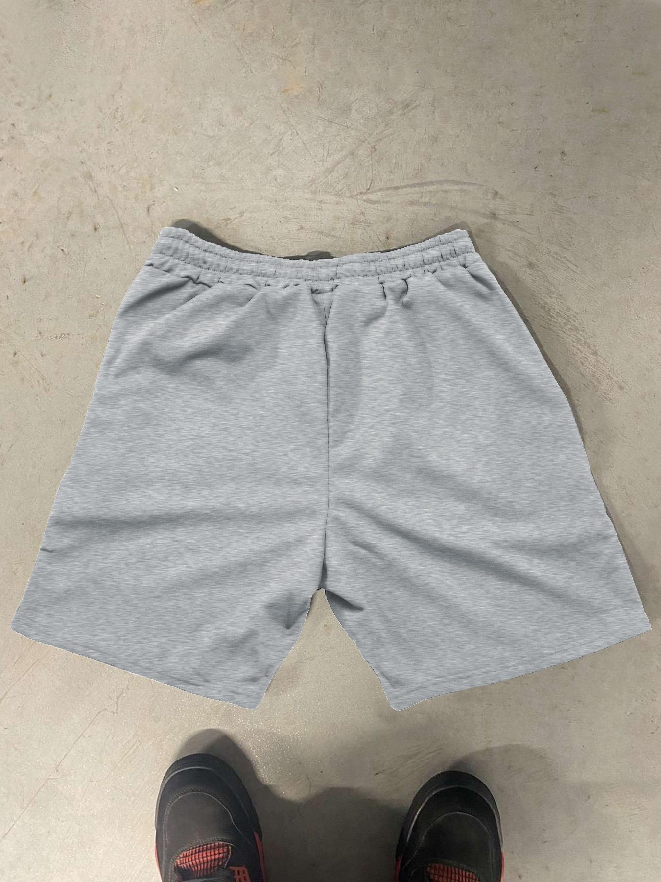 Unisex Letter Graphic Track Shorts, Regular Fit Casual Street Comfy Breathable Shorts for Summer, Unisex Bottoms for Daily Wear