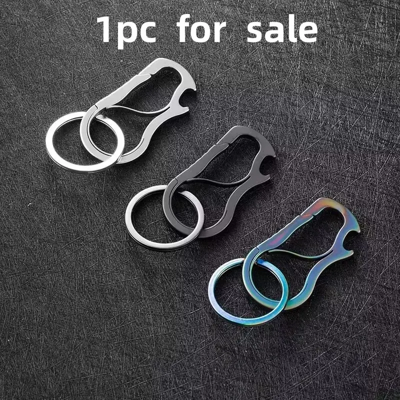Creative Gourd Stainless Steel Multifunctional Keychain, Anti-Loss Key Ring, Theft-Proof Lock Clip, Outdoor Backpack Hiking Buckle, 1 Piece