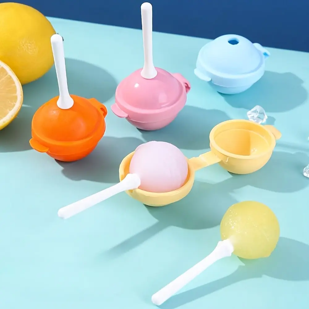 4/8 Pcs Food Grade Silicone Lollipop Molds, DIY Ice Pop Mold Set, Reusable Chocolate Jelly Baking Mold, Home Use Ice Cube Tray