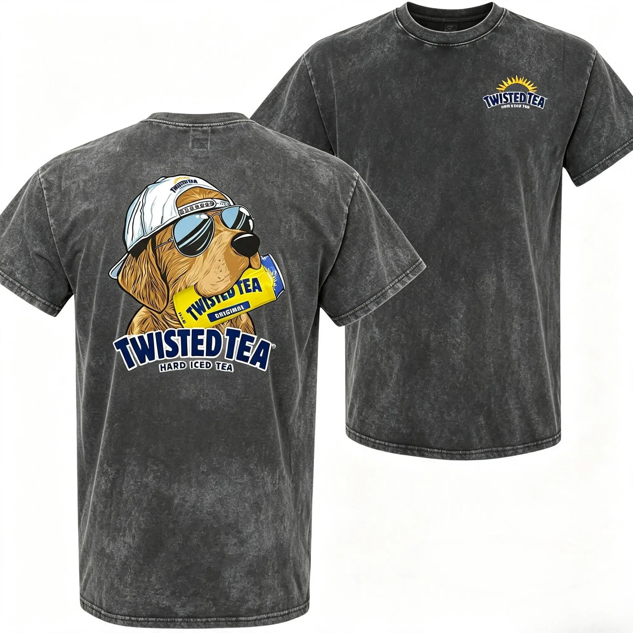 Men’s Twisted Tea Hunting Dog Tshirt – 2-Sided Graphic Beer Tee, Crewneck Shortsleeve, Casual  Streetwear, Menswear Top, Trending T-shirt