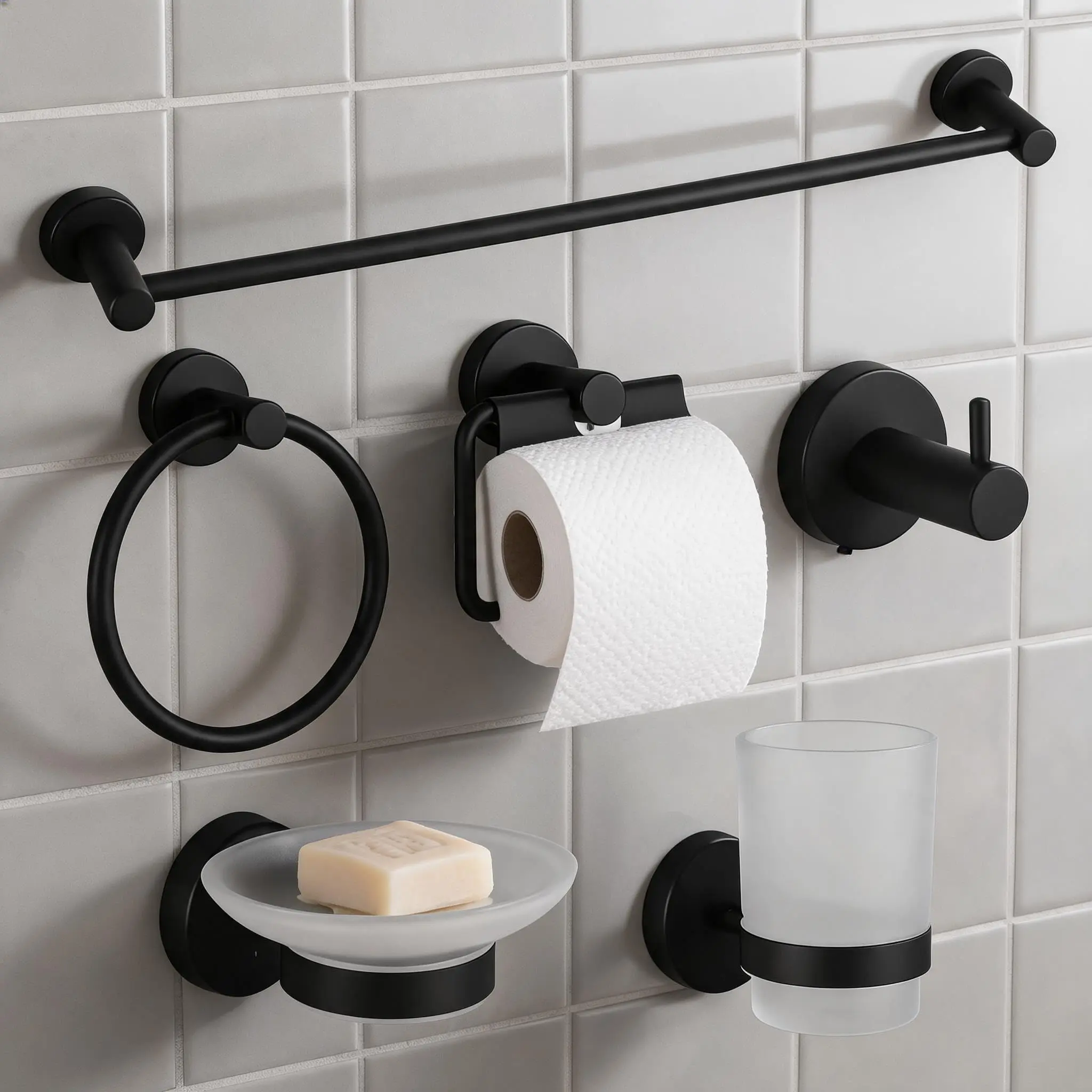 Garvee 6-piece gold bathroom accessory set