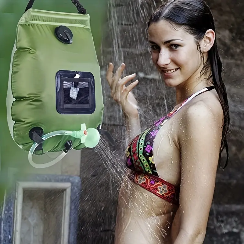 20L Solar-Powered Portable Shower Bag - Durable, Easy Setup, for Camping, Includes Hose & Switchable Head