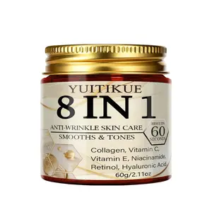 Yuitikue 8-In-1 Anti-Wrinkle Cream, 60 Seconds Smoothing and Firming, Contains Retinol, Collagen, Hyaluronic Acid, Skincare, 60g