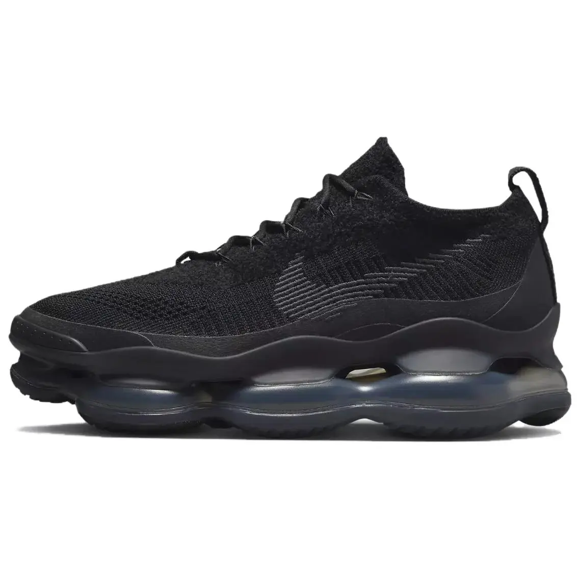 Men's Nike Air Max Scorpion Flyknit 'Triple Black' Casual Trainers - Flyknit Upper, Swoosh Design, Full-Length Air Max Sole, Comfortable Stylish Walking Shoes