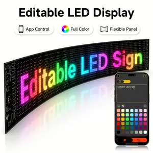 Programmable LED Light Sign, App Controlled RGB Matrix Pixel Display with Custom Text, DIY Icons and Scrolling Effects for Room, Shop, Desk and Window Decor