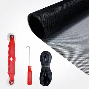 4 count Window Screen Door Repair and  Kit, 48"x118" Fiberglass Screen Mesh, 0.125" x 40' TPE Spline,Spline Roller and Remove Hook, Window Screen and Sliding Screen Door