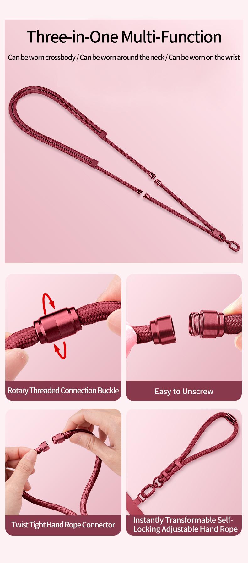 Adjustable 3-in-1 Phone Lanyard Strap Crossbody Neck Wrist Wear Anti-Theft Anti-Drop Universal Holder with Secure Clip for Men Women Durable Stylish featured  deals Nylon