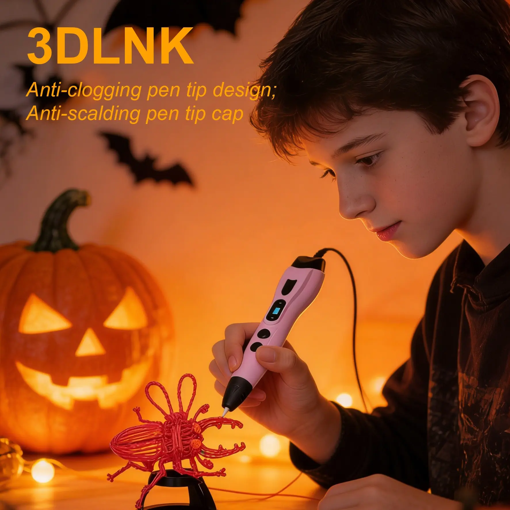 3D Printing Pen Set with Portable Bag, 2m 12-Color Filament, LCD Display, Compatible with Abs/pla, DIY Craft Kit, Gift Idea