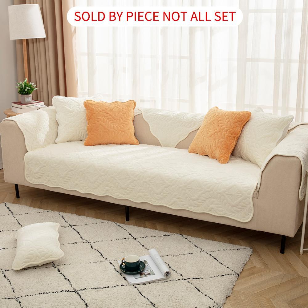 Solid Color Leaf Pattern Sofa Cover, 1 Count Non-slip Sofa Slipcover, Dustproof Sofa Pad, Couch Protector for Home Living Room, Vanity Decor Accessories