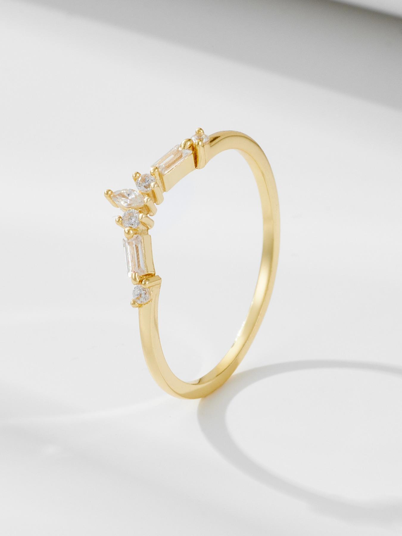 S925 Sterling Silver Crown Design Artificial Zircon Inlaid Ring, Fashion Accessories for Women & Girls, Trendy All-match & Exquisite Jewelry for Birthday Gift