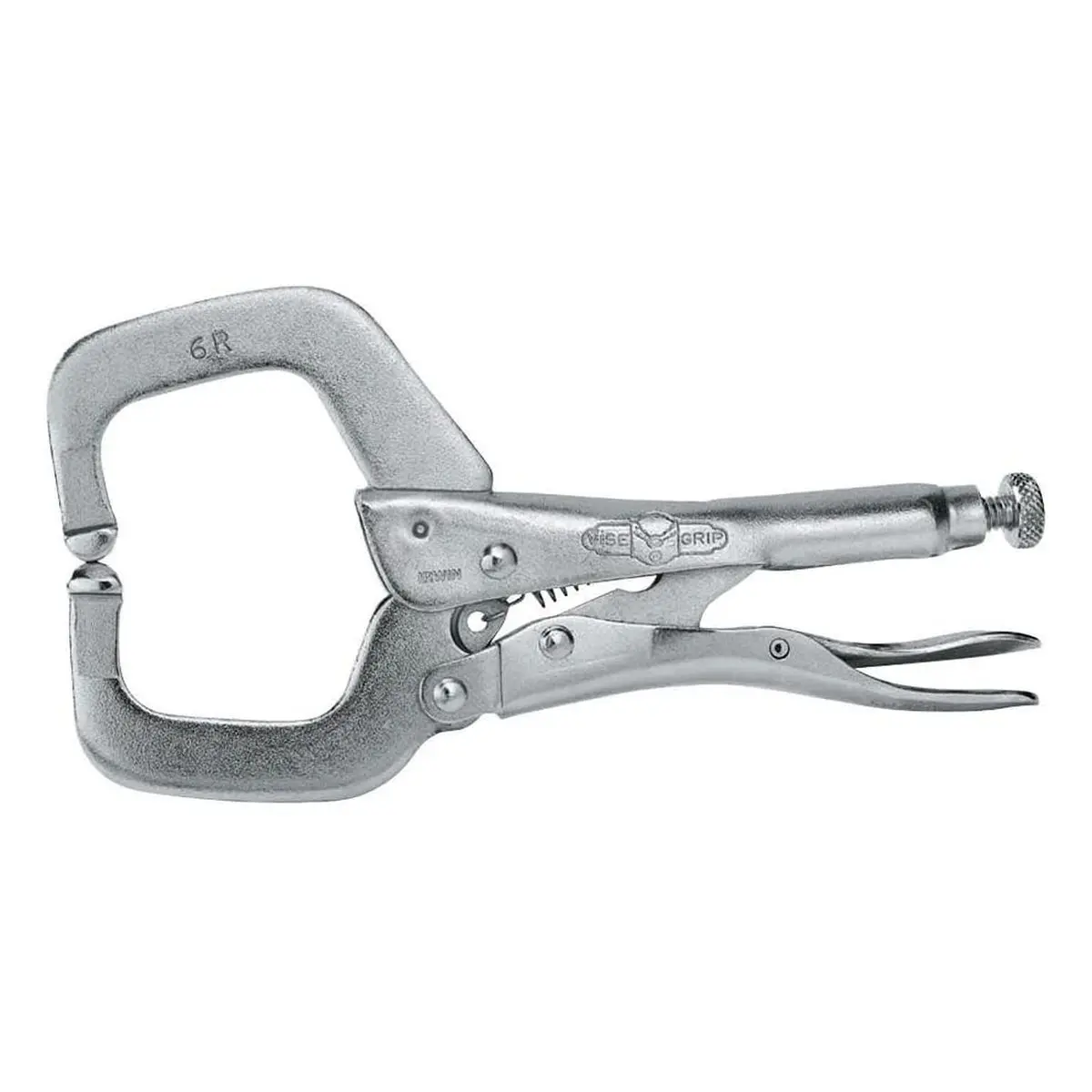 6-INCH Locking C-clamp, Silver Finish, Heavy Duty Clamp for Welding, Woodworking, and Metalworking