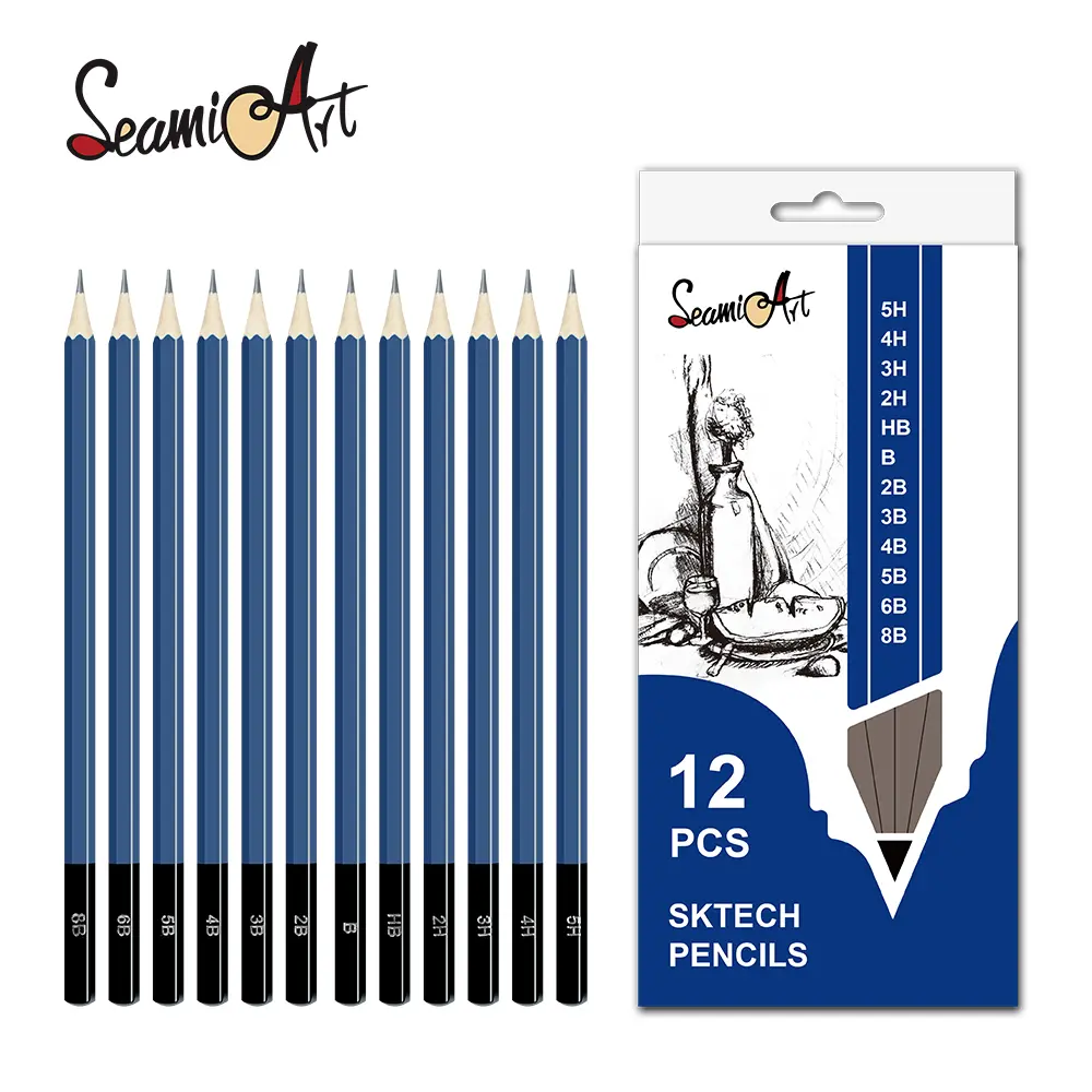 SeamiArt 12 Pcs Sketch Pencils Set ,Graphite Drawing Pencils for Sketching, Shading, Professional & Beginner Artists, Art Supplies