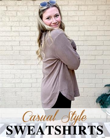 WIHOLL Womens Sweatshirt Crewneck Long Sleeve Shirts High Low Tops Curved Hem*(Size UP 1-2 for True Oversized Look!)* SpringStatements