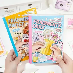Scrapbook Kit for Girls, Aesthetic Journaling Kit with  Pop-Up Pre-Cut Stickers (2 Pack, 40 Sheets), DIY Scrapbooking Supplies, Easy No- Craft Set for Teens Women, Creative