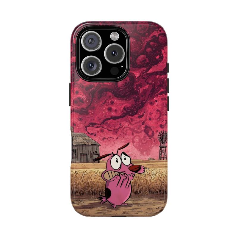 Courage The Cowardly Dog phone case,Cute Cartoon Dog Aesthetic phone case,Tough phone case,for iPhone 16/15/14/13/12/11/17 ProMax Plus for Samsung phones, suitable for both men and women, an excellent choice for Halloween, Christmas and Thanksgiving.
