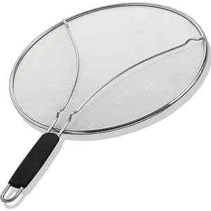 Splatter Screen for Frying Pan - 13 Inch Stainless Steel Grease Splatter Guard - Cover Oil Splash when Sizzling Bacon, Cooking Fried Chicken or Popcorn