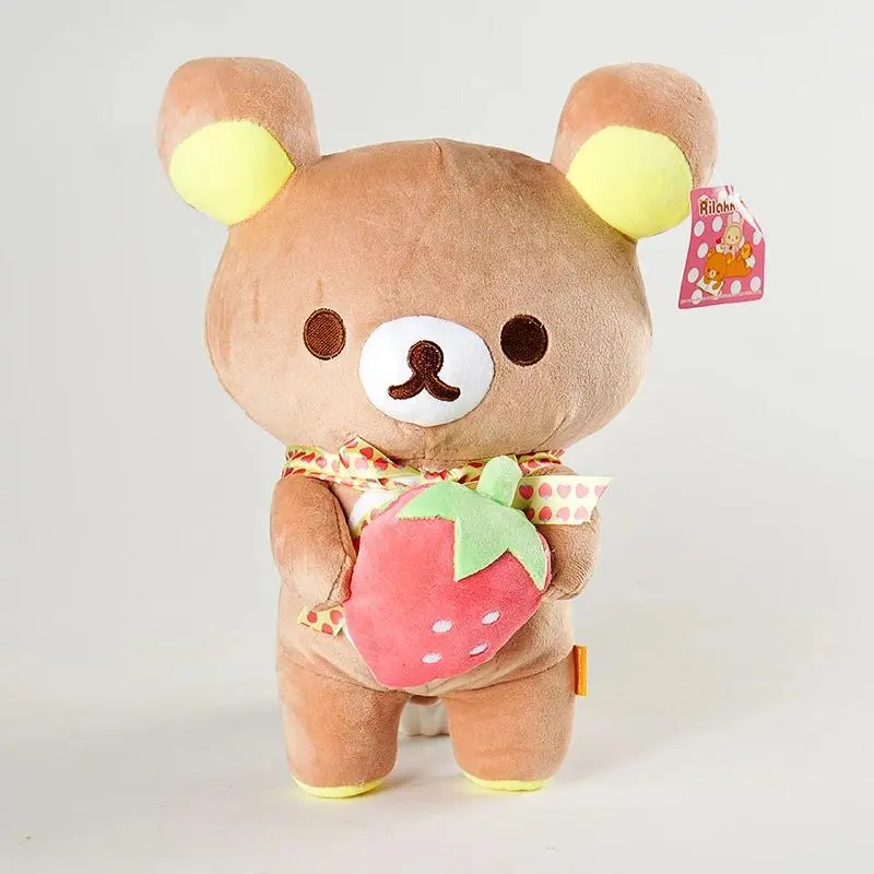 White Strawberry Rilakkuma Plush collection Teddy Bear Peluche Anime Bear Kuma Plushies Stuffed Doll Kawaii Room Decor Girl Gift