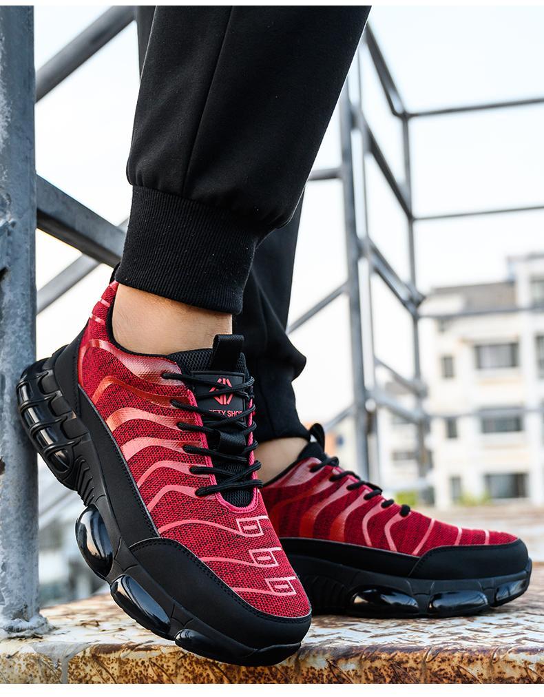 Steel Toe Work Shoes for Men – Shock-Absorbing, Slip-Resistant Safety Sneakers with Breathable Mesh