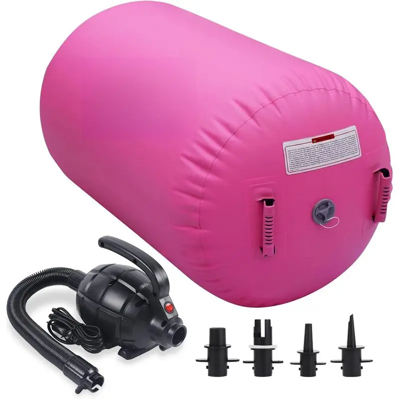 Gymnastics Air Roller Air Barrel Inflatable Tumbling Mat, Tumble Track Backhandspring Mat Gymnastic Equipment with Pump for Yoga Training Cheerleading Home Use