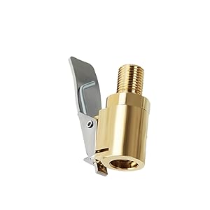 Tire Air Chuck with Clip Adapter, Brass Locking Tire Inflator Nozzle Adapter Connect, No Leakage Tire Chucks for Vehicle Inflator Compressor Pump Connect Accessories Tool 8mm 1Pack