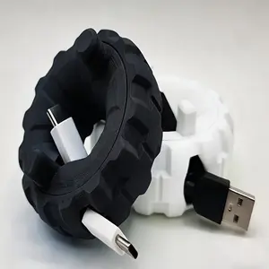 Portable Cable Organizer Mini Winder - Tangle-Free, Sturdy Lightweight Material, Wide Compatibility USB Type-C Charger Cord Holder for Outdoor, Commuting Trips, Compact Wire Storage Case for Easy Winding