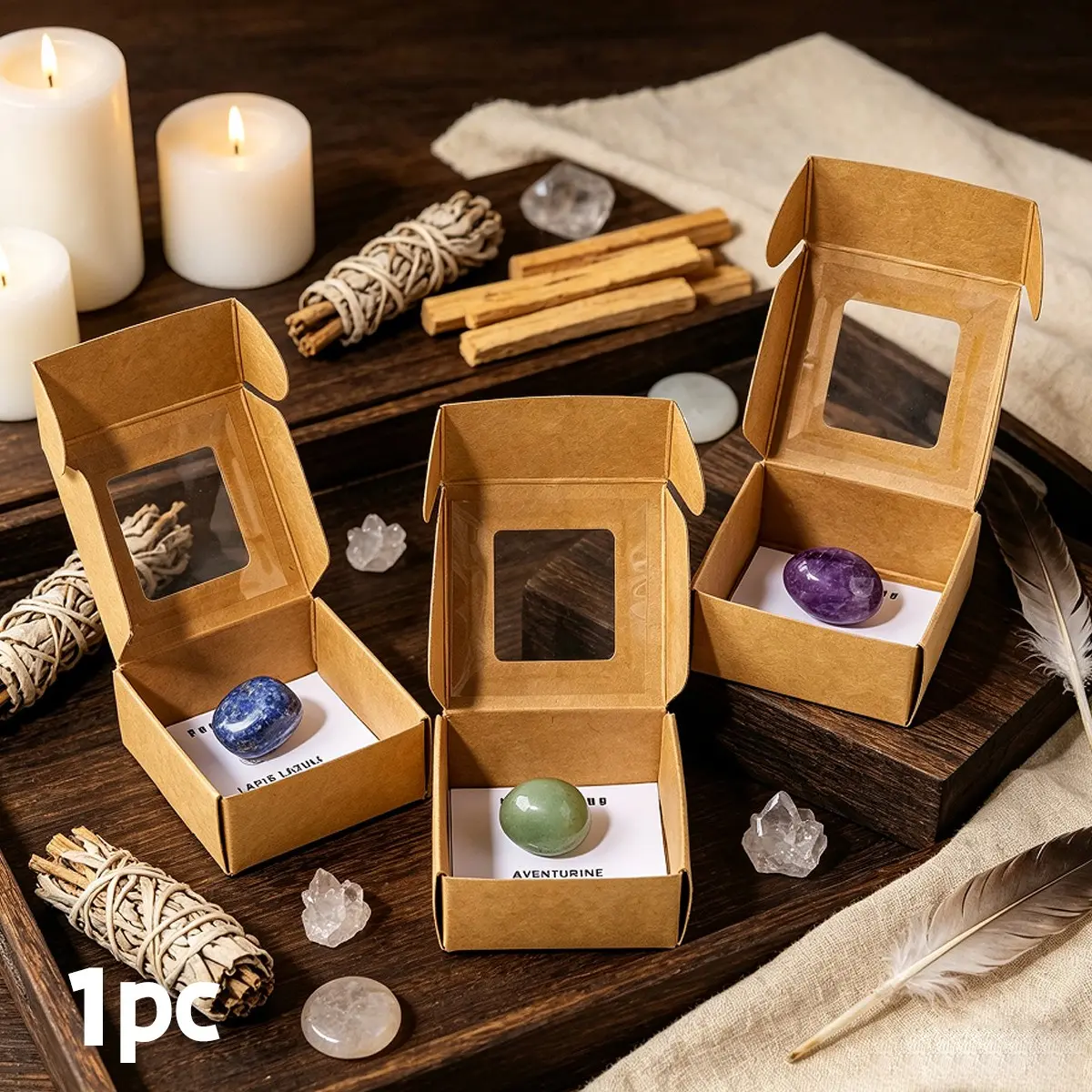 Natural Reiki Healing Tumbled Gemstone Set, Amethyst & Chakra Crystal Rolling Stones, Yoga Meditation Gift, Mother’s Day Present