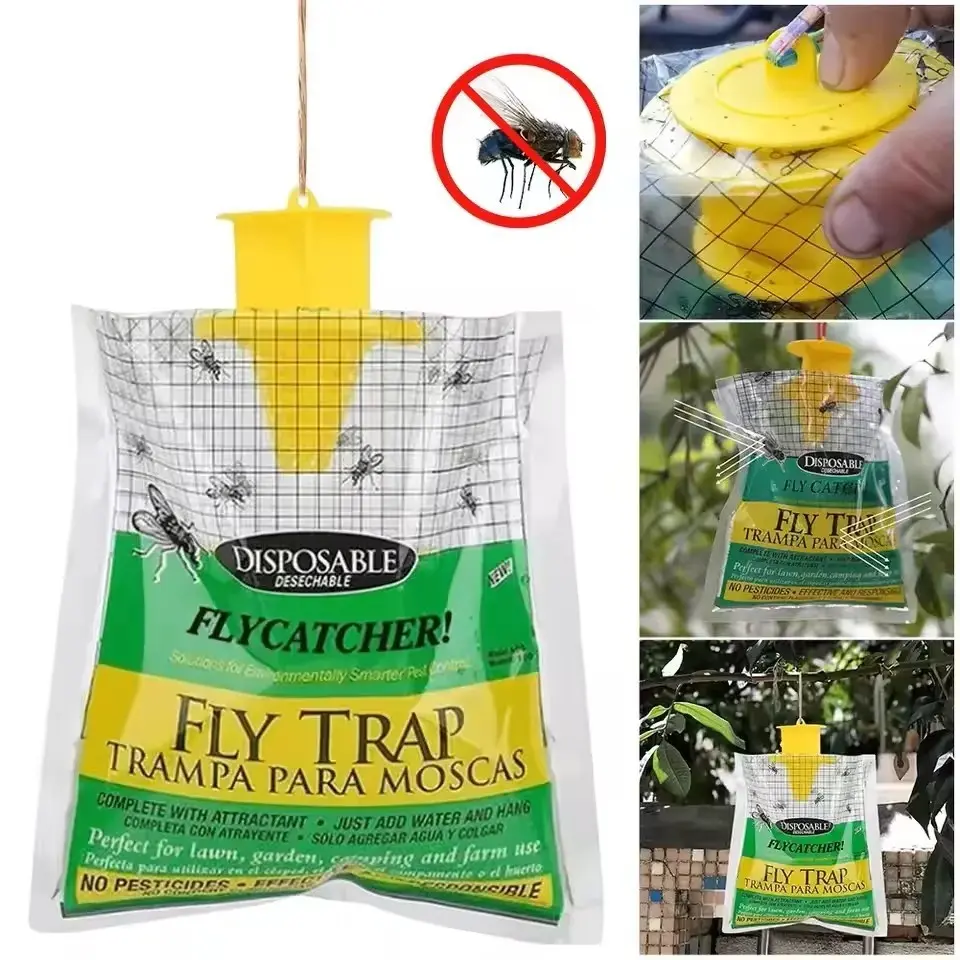 Disposable Fly Trap Bag, Outdoor Hanging Fly Catcher, Yard Farm Pest Control Tool, Single Use Fly Killer, Effective Fly Management