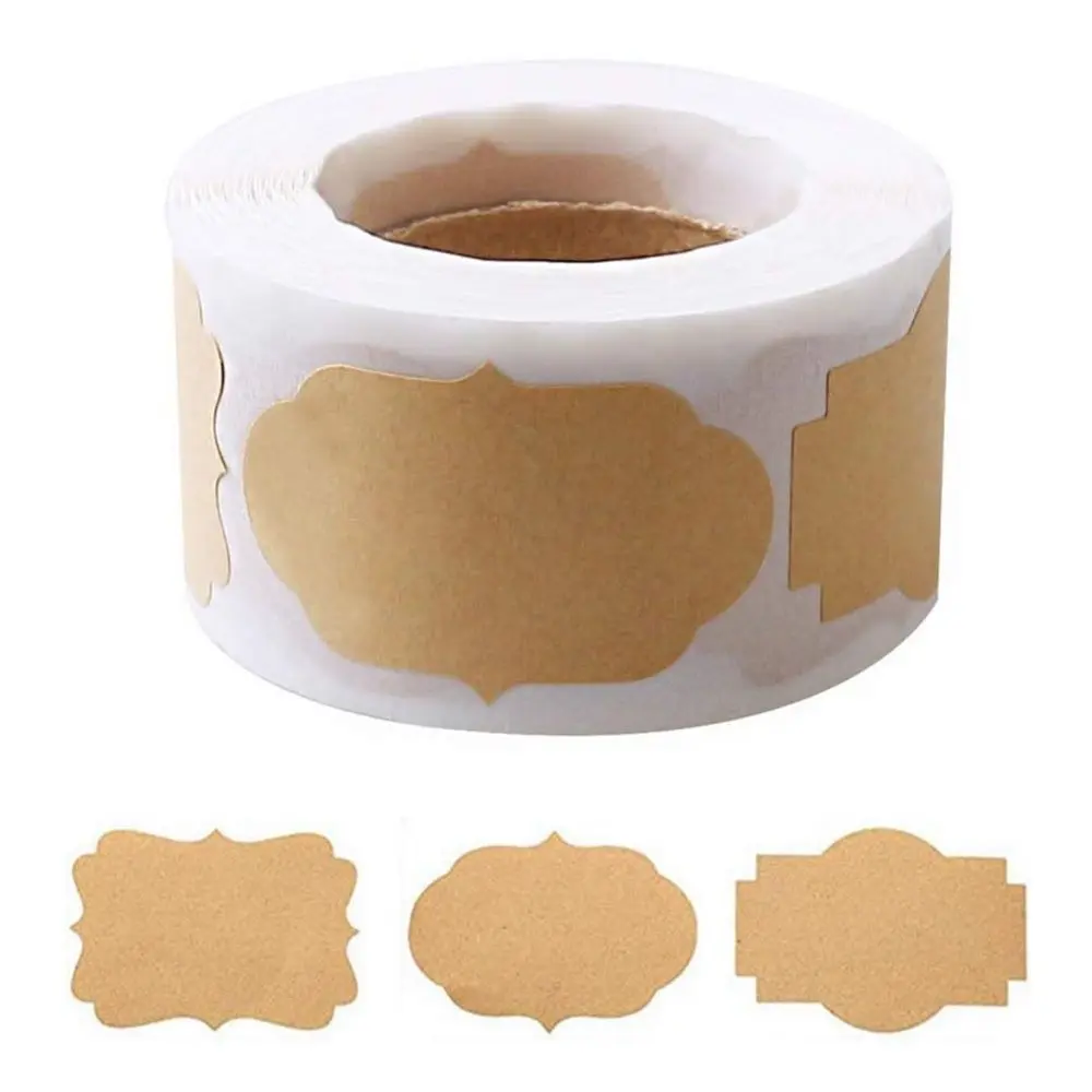 Self-Adhesive Labels 500pcs/roll, Sticky Labels for Mason Jars, Storage Bins, Spice Bottles, DIY Stickers, Blank Stickers, Customizable Gift Tags