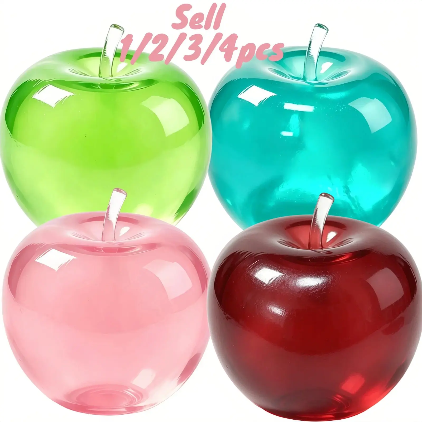 Apple Fruit Squeeze Toy - 4 Colors Stress Relief Squishy Toy, Soft Flexible Anxiety Relief, Cute Novelty Rebounding Squishies
