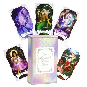 Dreamy Mermaid Tarot Cards, 78 Card Deck, Oceanic Fantasy, Ideal for Beginners & Enthusiasts, Divination, Games, Holiday Gifts