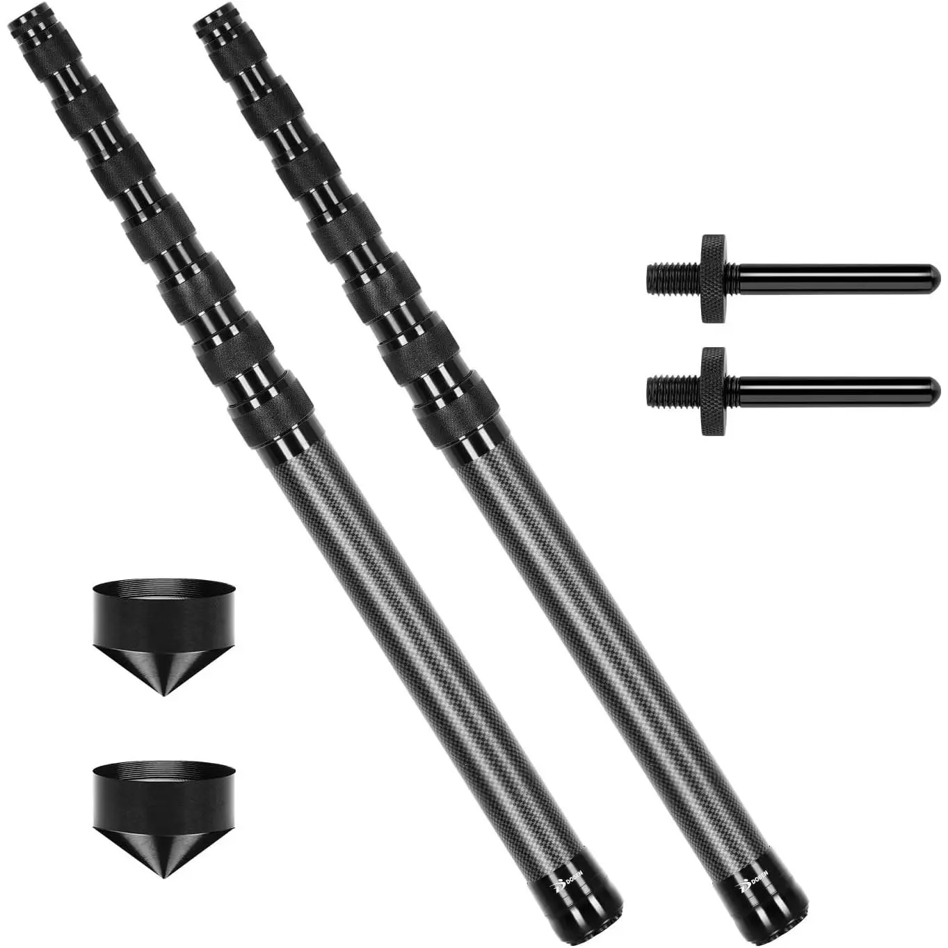Set of 2 Adjustable Telescopic Carbon Fiber Tarp Poles, Portable Lightweight Tent Poles for Awning Canopy Camping Hiking, 118 Inch