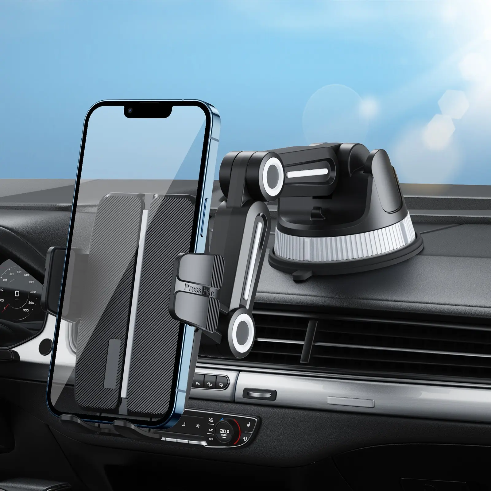 Car Suction Cup Tablet Holder, 360° Rotatable Car Tablet Holder, Adjustable Car Tablet & Phone Stand, Cellphone Car Holder for 4-12 Inch Tablet & Phone