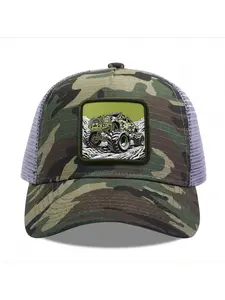 Monster Truck Camouflage Camouflage Mesh Baseball Cap for Men & Women - Adjustable Snapback Trucker Hat, Breathable Back for Hiking, Fishing, Camping, Golf & Casual Outdoor Attire Camouflage Random