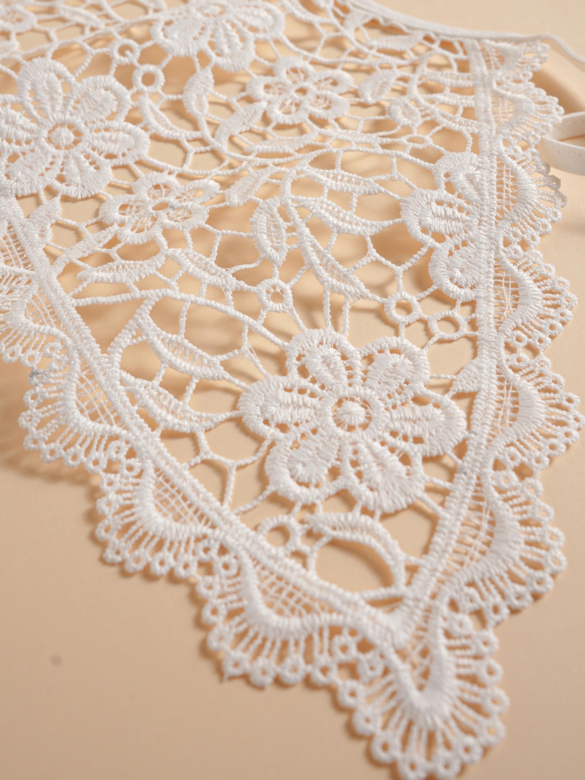 Women's Solid Color Lace Trim Open Front Fitted Crop Top, Casual Elegant Shawl for Daily Wear, Fashion Accessories for Women & Girls, Shirts