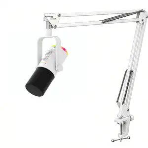 Game microphone kit, USB microphone, boom arm, RGB microphone for broadcasters for podcast recording, affordable game microphone kit, game live streaming, content creation, click mute, mixing control, headphone jack