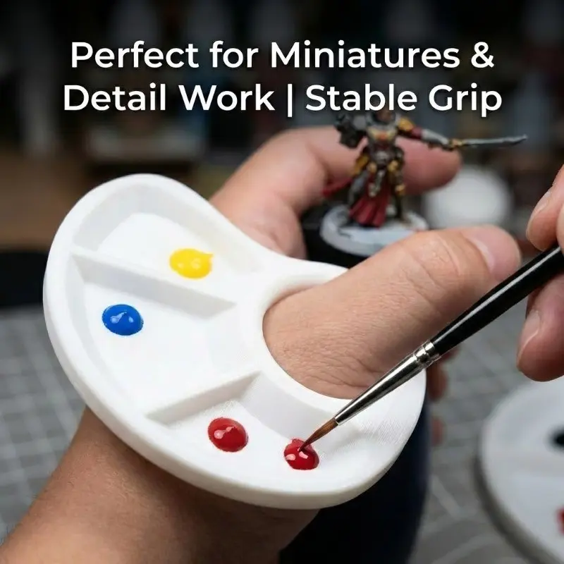 Compact Thumb Palette Set, Single Color Oil Watercolor Acrylic Paint Mixing Board, Portable Plastic, Ideal for Artists, Travel, School, Home Crafts