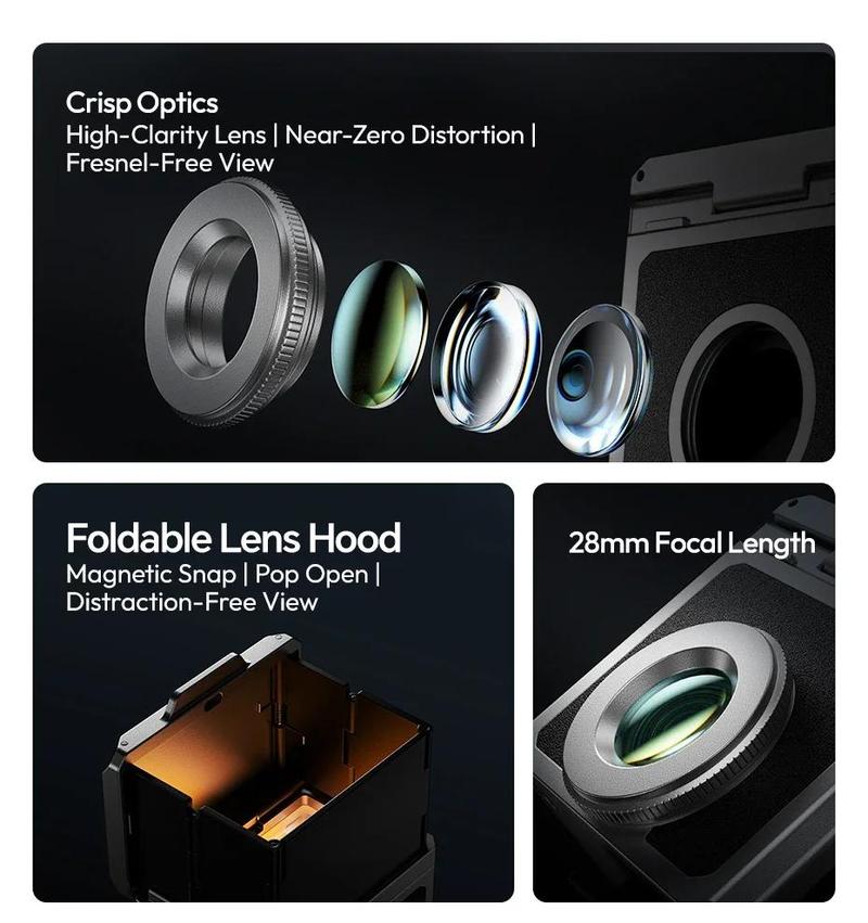 Ulanzi VF01 Waist-Level Viewfinder 35/50mm Framelines 28mm Focal Length 3-element Lens Group for Camera Enthusiasts