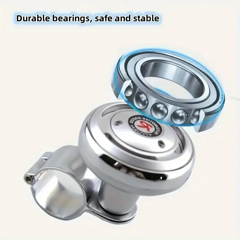Easy To Install Rotary Steering Wheel Assist Handle - Ergonomically Designed Auxiliary Ball That Enhances Control Through Force