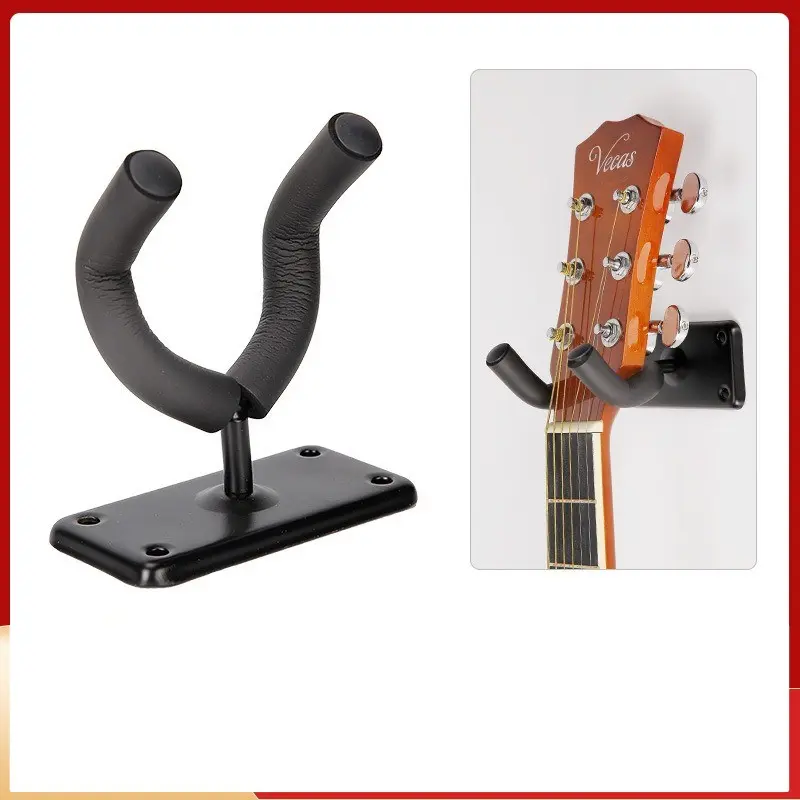 Guitar Hook Short Hook, Square Base Design, Universal for Acoustic and Electric Guitars, Wall Mount Storage Rack, Sturdy Load Bearing, Easy Screw Installation