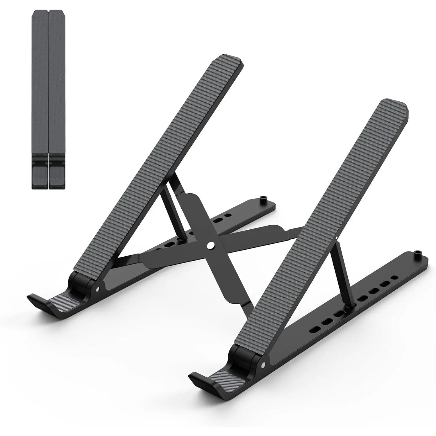 Laptop Stand for Desk, Adjustable Laptop Riser ABS+ Foldable Portable Notebook Holder, Ventilated Cooling Notebook Mount  Stand for 10-15.6” Laptops,Tablets-Black