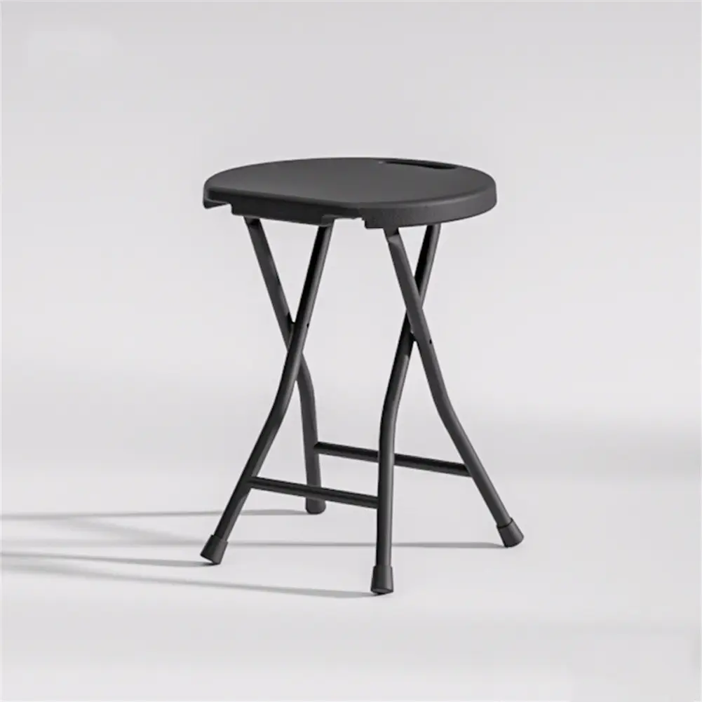 1pcs Portable Folding Chair with Handle, Heavy Duty Steel Frame Foldable Bar Stool for Adults with Non Slip Feet, 600 LBS Capacity, for Indoor and Outdoor Use