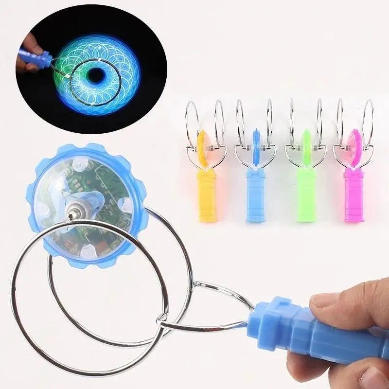 Magnetic Orbit Gyroscope Toy, Hand-Cranked Luminous Flashing Rail Spinning Top for Kids Gift, Stress Relief Fidget Toys, Colorful Sensory Seeker Solution, Oddly Satisfying Plaything, Colorful Stress Relief Toys