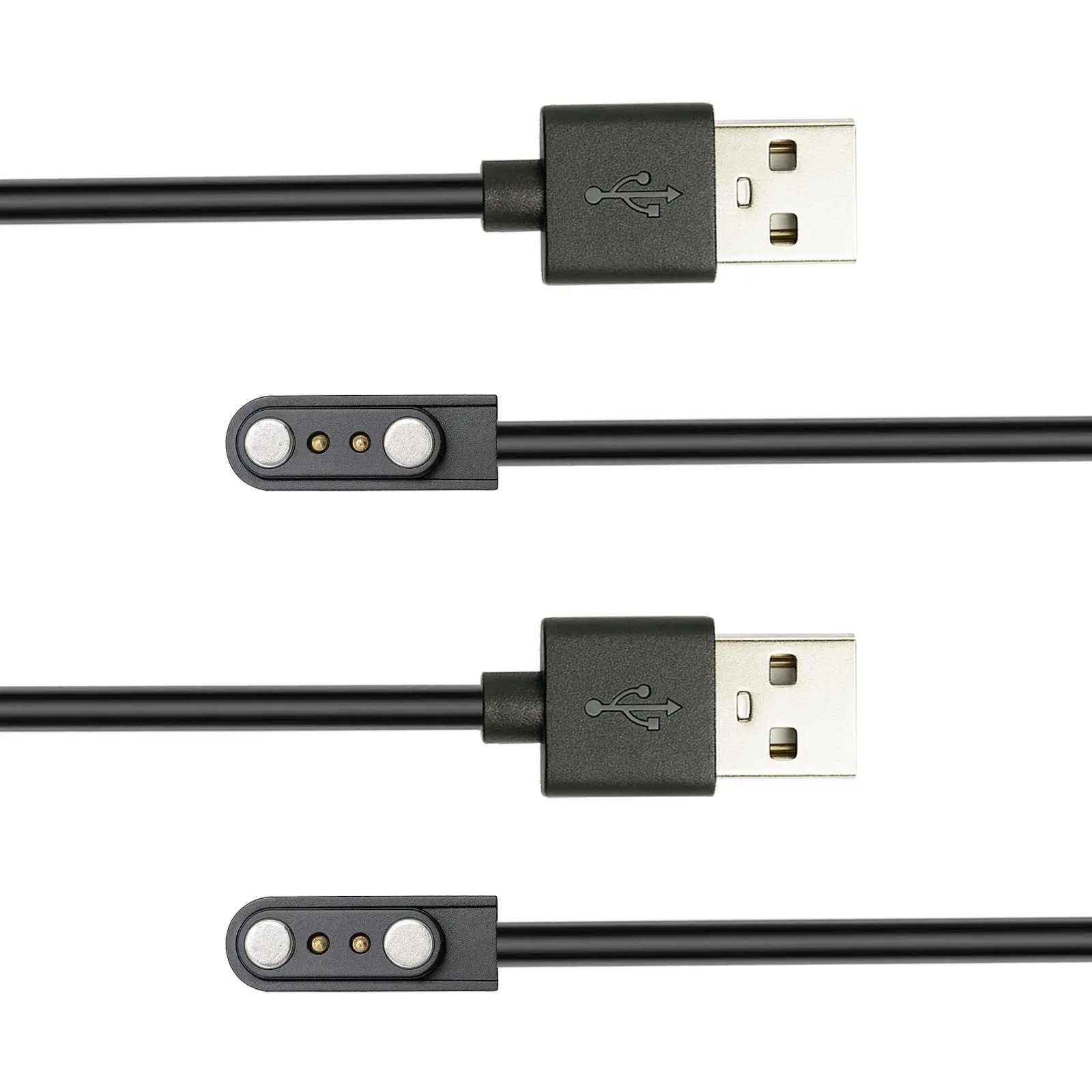 2-Pack 3.3ft Smart Watch Charger, Magnetic USB Cable, Compatible with Letsfit Willful Yamay Sw03 Id205l Sw021 Id205u Id205s Sw025 Uwatch 3s, Wearable Accessory, Accessory Cord, Handy, Wearable Tech Accessories, Smartwatch Accessories