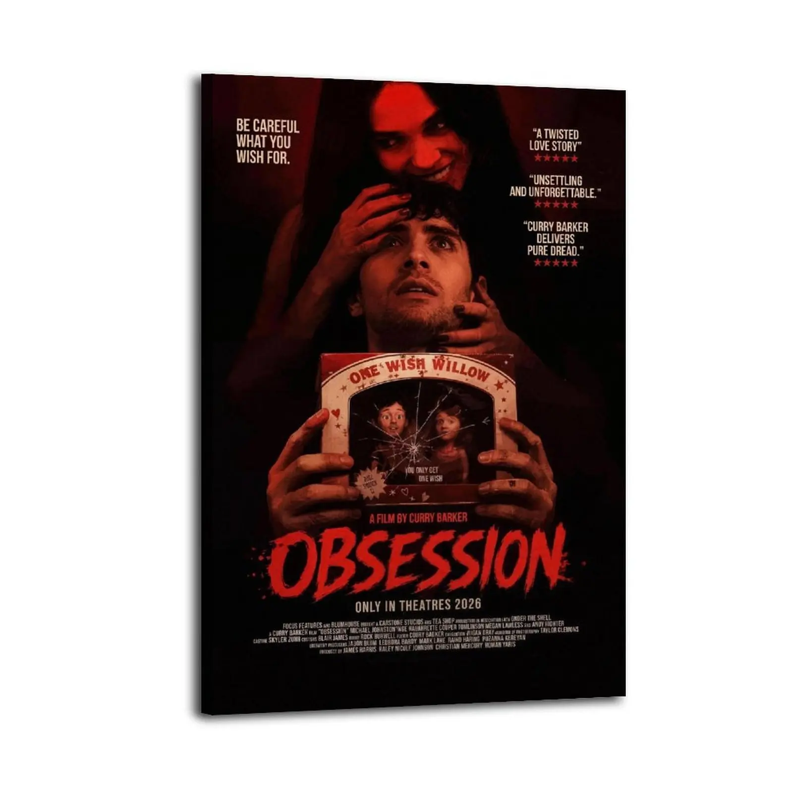 Obsession Movie Canvas Prints | Bedroom Art | Bathroom Art | Trendy Wall Art | Funky Wall Art