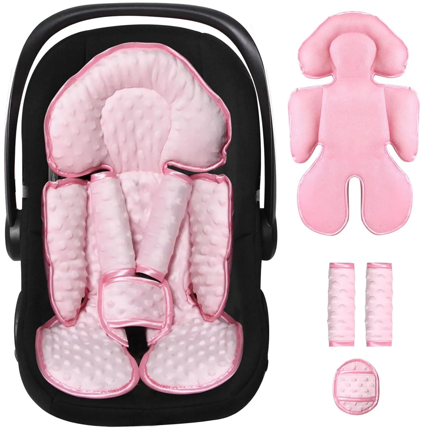 Infant Support Cushion Insert for Car Seats and Strollers, Baby Travel Accessory, Pink