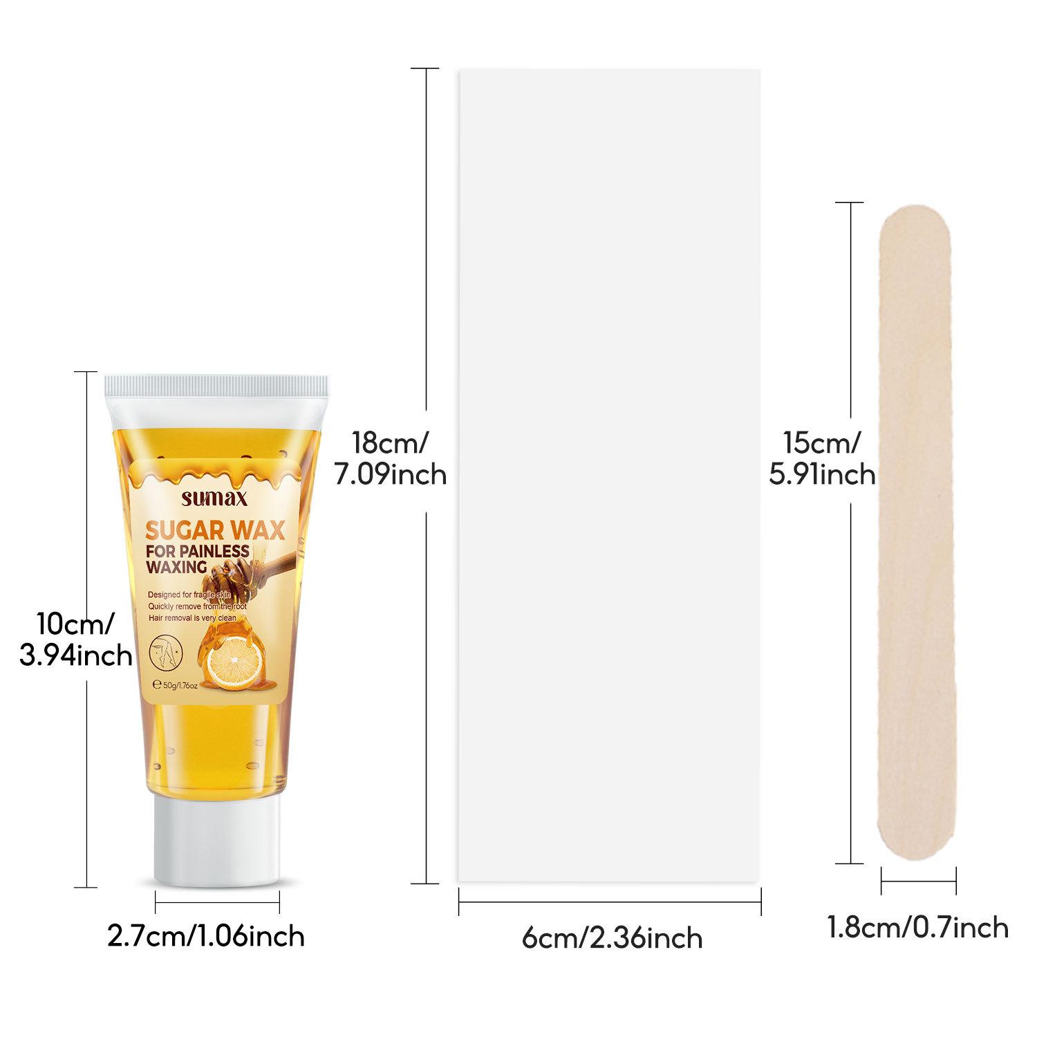 Hair removal wax 50g, 2 wooden sticks, Waxing Sticks, 3 sheets of hair removal paper, whole body, legs, arms, underarms, body care, suitable for summer products