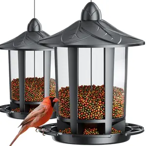 Birdream 2 Pack Bird Feeders for Outdoor Hanging, Classic Castle Design Fun Assembly Squirrel Proof Bird Feeders, Attracting Wild Birds Cardinals Goldfinches Chickadees Finches Sparrows Sunflower Seeds