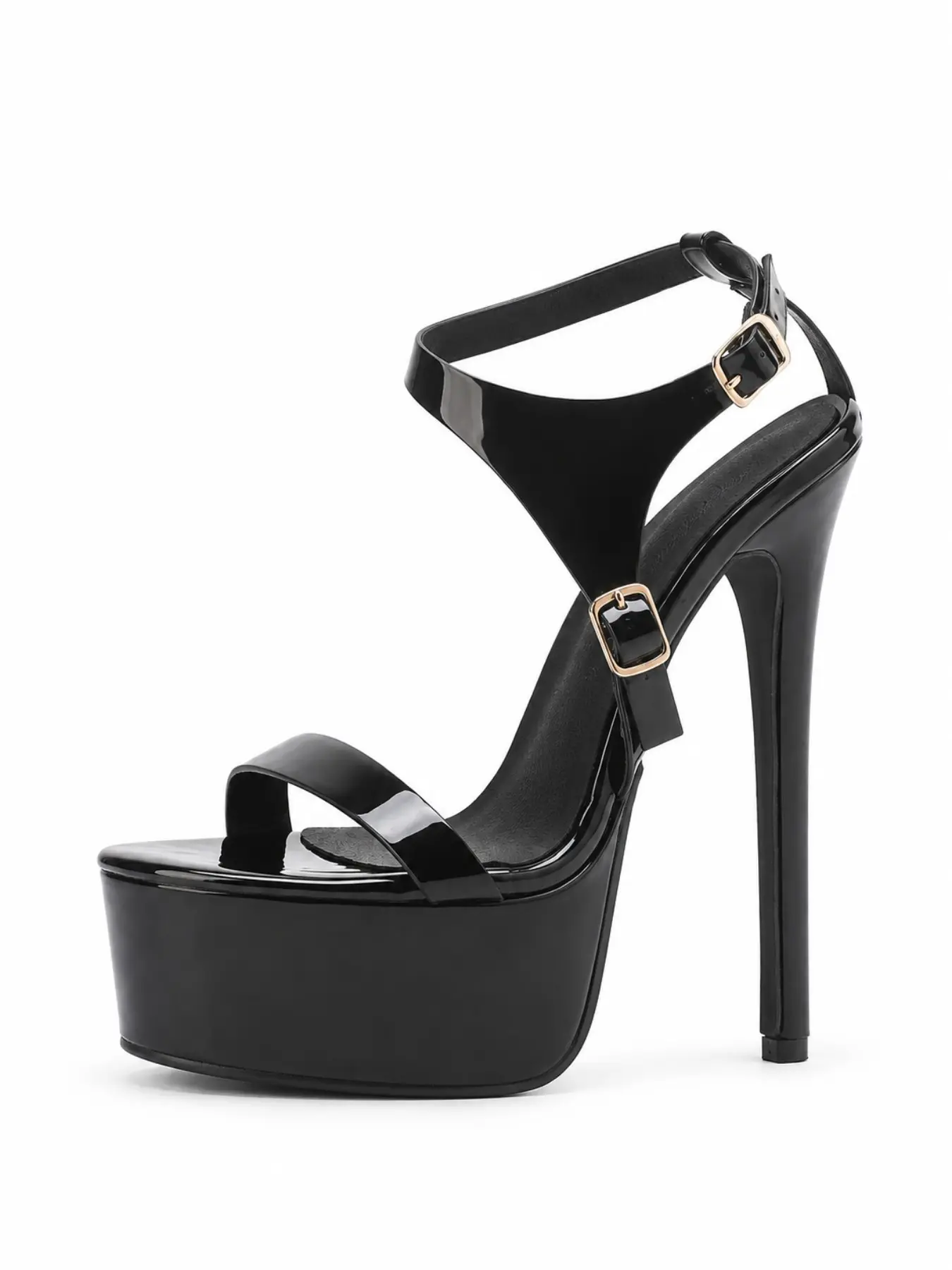 Classic Strap High Heel Peep Toe Women's Shoes, Thick Waterproof Platform, Dual Buckle Ankle Strap, Nightclub Walk Show Thin Heeled Sandals