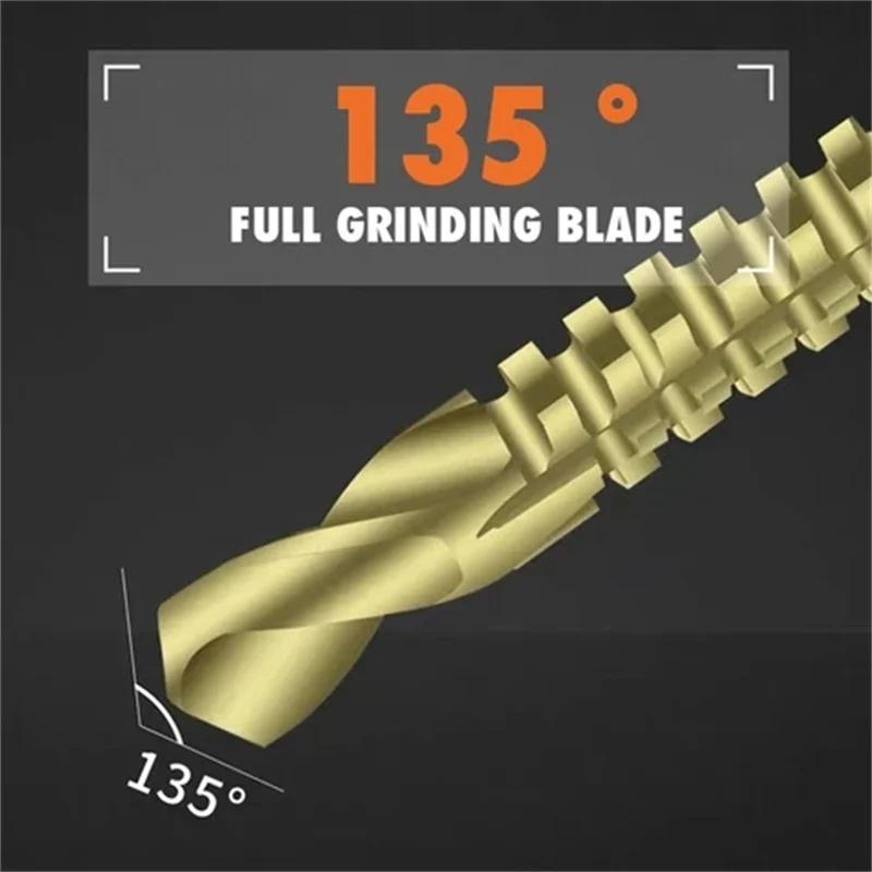 Metalworking Ldeal For Drilling,Titanium-Plated High Speed Steel Drill Bits Set for,Screwing,Boring,Carving,Cutting & Polishing.
