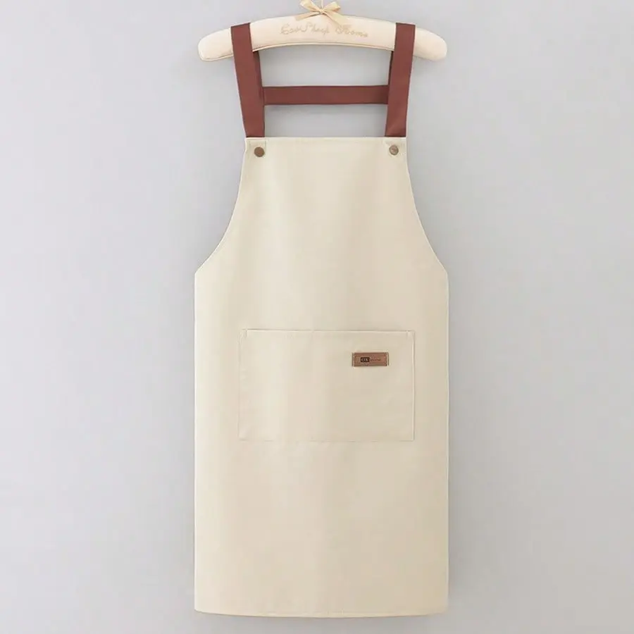 1pc Simple And Practical Apron - Unisex, Adjustable, Waterproof And Oil-Proof, Wear-Resistant, Stain-Resistant, Easy To Clean, With 2 Pockets